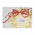 Shining Wreath Greeting Card - Red Lined White Fastick  Envelope